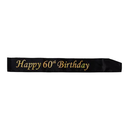 Kunnianauha Happy Birthday Musta/Kulta - 60