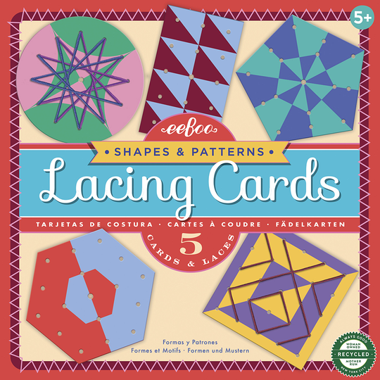 eeBoo - eeBoo Shapes&Patterns Lacing Cards - (ELCGEO