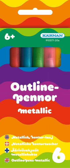 Kärnan Ääriviivakynät Metallic 6-pack