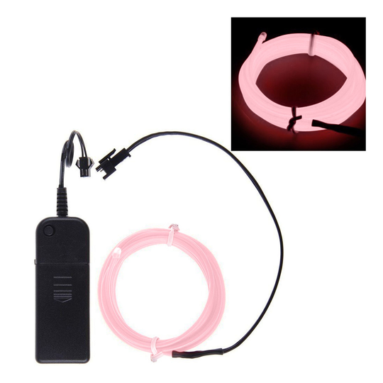 El Wire Paristokäyttöinen LED Nauha - Vaaleanpunainen