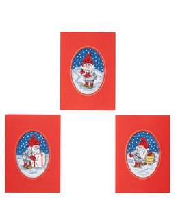 Joulukortit Paketteja jakamassa 3/pak