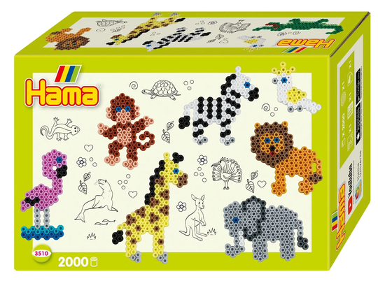Hama Midi Lahjapakkaus Eläintarhan eläimet 2000 Kpl