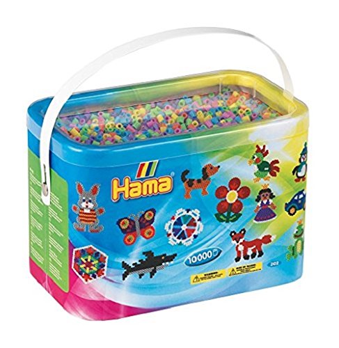 HAMA - Midi Beads - 10.000 Beads in Bucket - Pastel Mix (202-50)