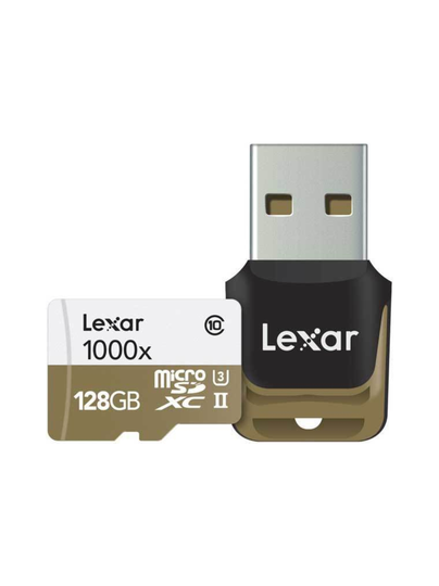 Lexar professional 128gb microsdxc uhs-ii (1000x) + kortinlukija