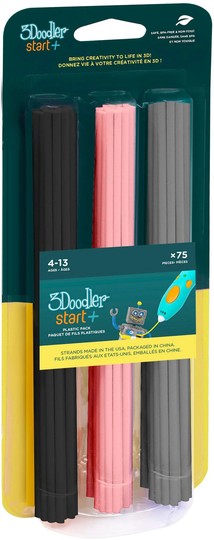 3Doodler START Mix 75-Pack, Musta/Vaaleanpunainen/Harmaa
