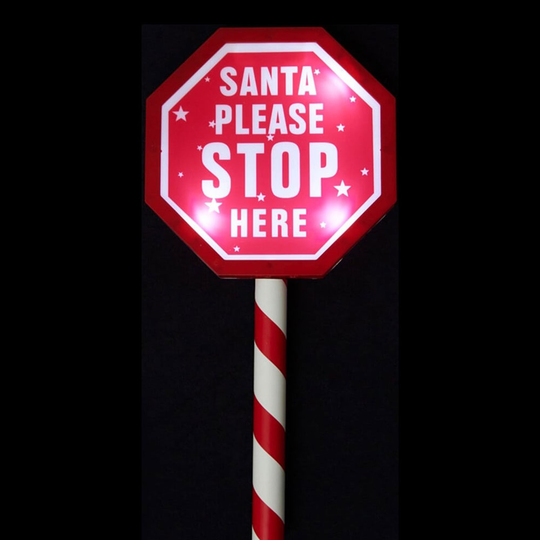 Kyltti Santa Please Stop Here - 1-pakkaus
