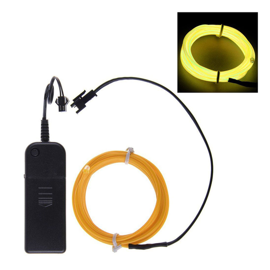 El Wire Paristokäyttöinen LED Nauha - Keltainen