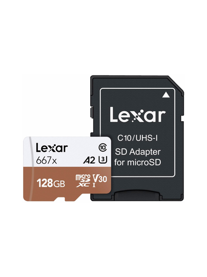 Lexar 128gb 667x microsdhc uhs-i (u3 / v30 / a2) muistikortti