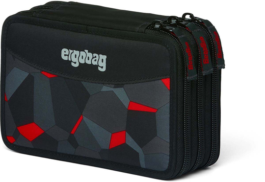 Ergobag Kolmiosainen Penaali TaekBeardo, Harmaa/Punainen