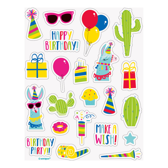 Tarrat Lama Birthday - 4-pakkaus