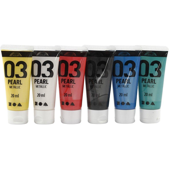 A-Color - Akryylimaali - Metallic - (6 x 20 ml)