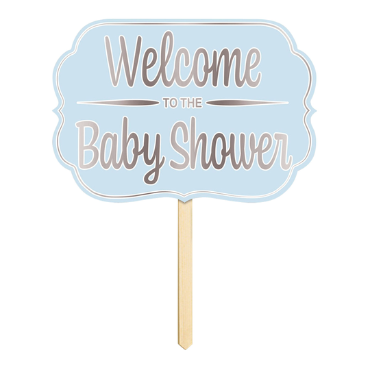 Puutarhakyltti Welcome To The Babyshower Sininen - Kappaleittain