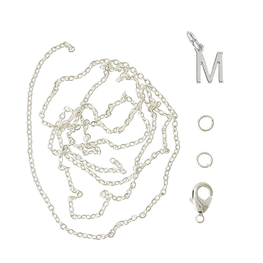 Me&My Box - Pendant Set - Letter - M - 925S silver plated (BOX226064)