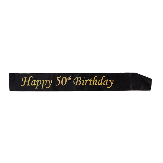 Kunnianauha Happy Birthday Musta/Kulta - 50