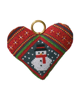 Kirjontapakkaus Joulukoriste Lumiukko