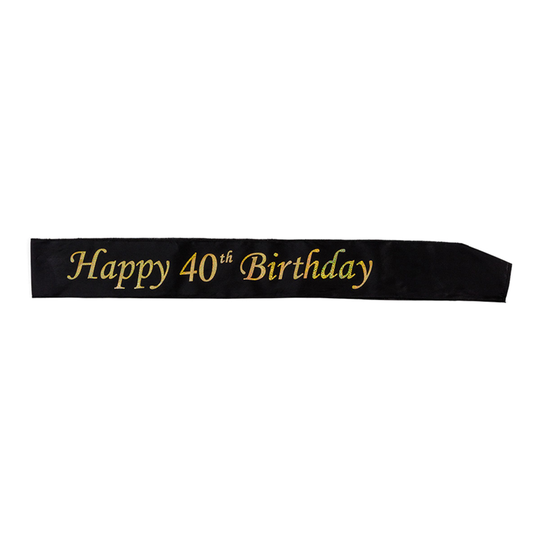 Kunnianauha Happy Birthday Musta/Kulta - 40