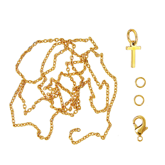 Me&My Box - Pendant Set - Letter - T - 18K gold plated (BOX216072)