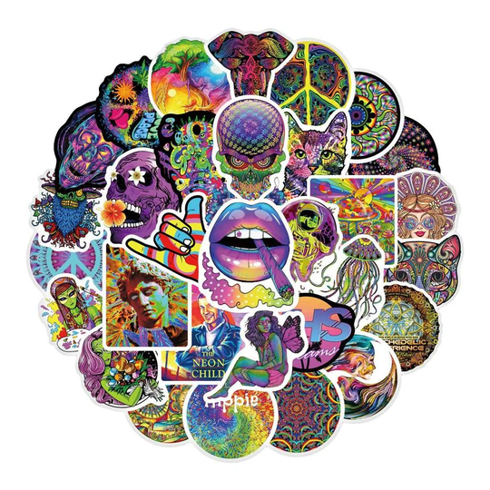 Pakkaus Tarroja - Psychedelic