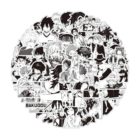 Mega-pakkaus Tarroja - Anime Black and White