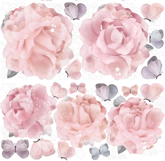 Schmooks Sisustustarrat Peonies and Butterflies, Pink