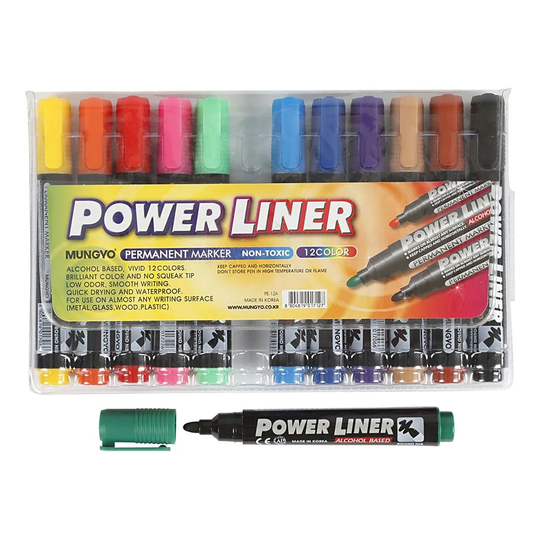 Power Liner Permanent Marker Kynät - 12-pakkaus