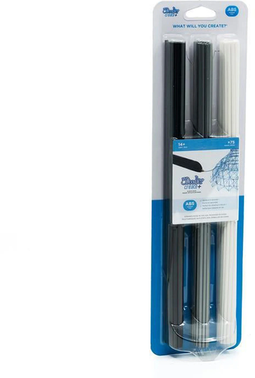 3Doodler Create+ ABS Mix 75-Pack, Musta/Harmaa/Valkoinen