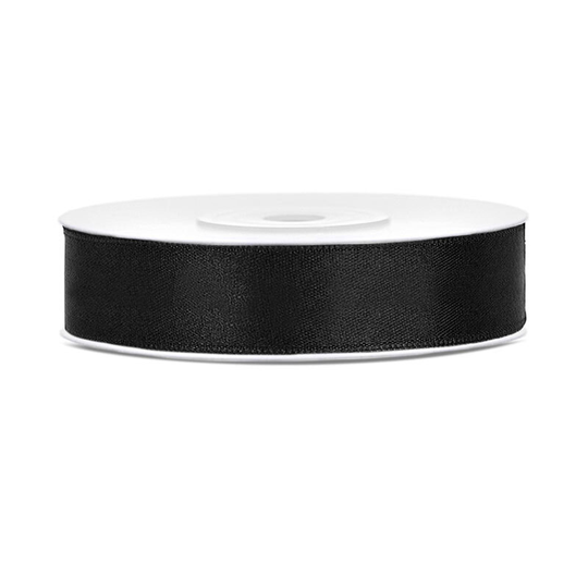 Satiininauha Musta - 12mm x 25m
