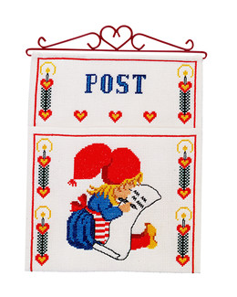 Kirjontapakkaus Joulupostitasku Toivomuslista