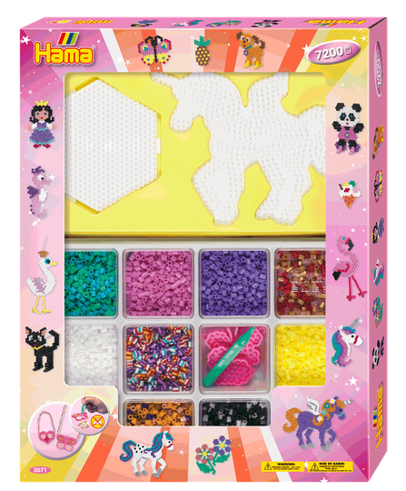 HAMA - Midi Beads Open Giftset 7200 beads - Pink (383071)