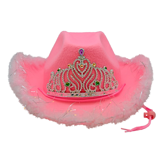 Cowboyhattu Vaaleanpunaiseen Pörröinen - One size