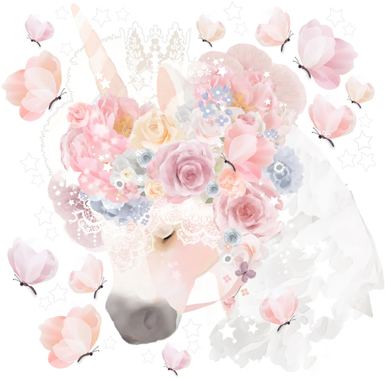 Schmooks Sisustustarrat Unicorn and Butterflies, Pink