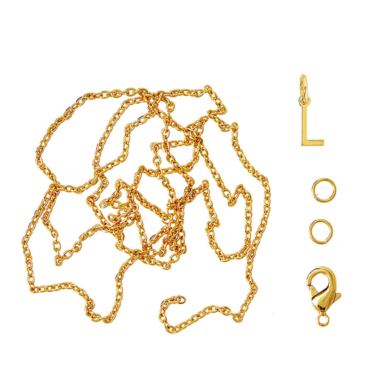 Me&My Box - Pendant Set - Letter - L - 18K gold plated (BOX216064)