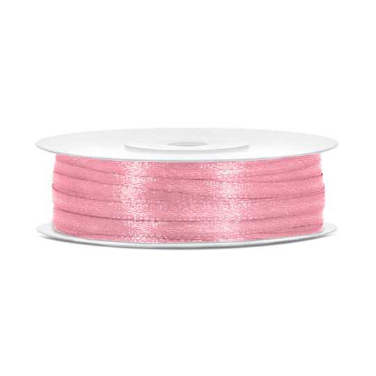 Satiininauha Vaaleanpunainen - 3 mm x 25
