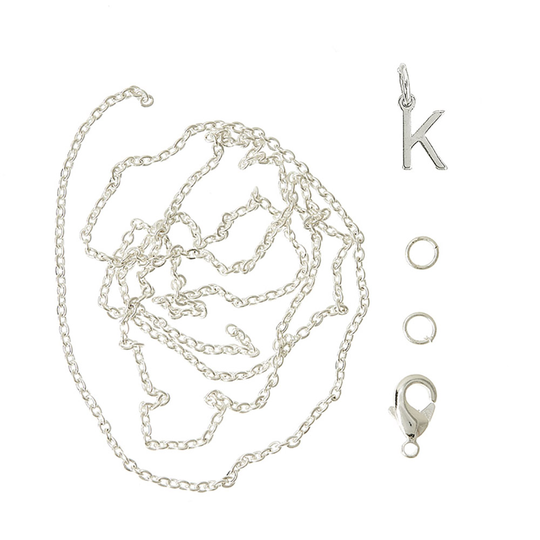 Me&My Box - Pendant Set - Letter - K - 925S silver plated (BOX226062)