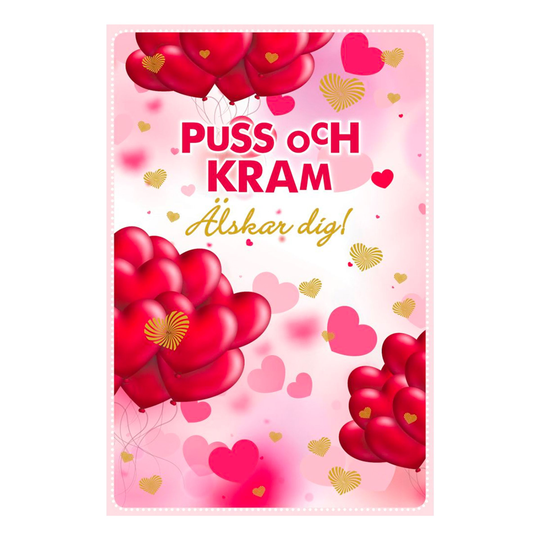 Taitettu Kortti Puss Och Kram Älskar Dig