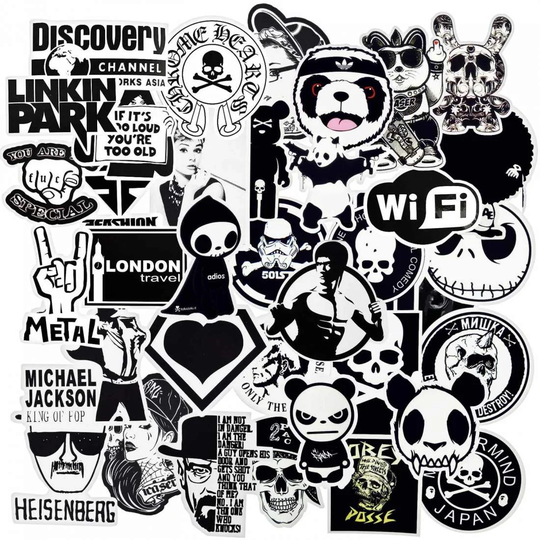 Mega-pakkaus Tarroja - Black and White