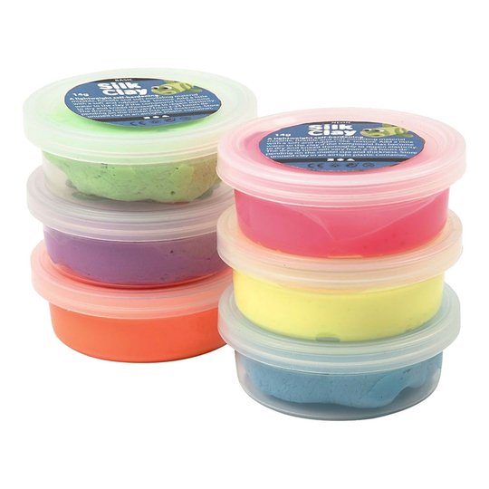 Silk Clay Neonvärit - 6-pakkaus