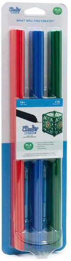 3Doodler Create+ PLA Mix 75-Pack, Punainen/Sininen/Vihreä