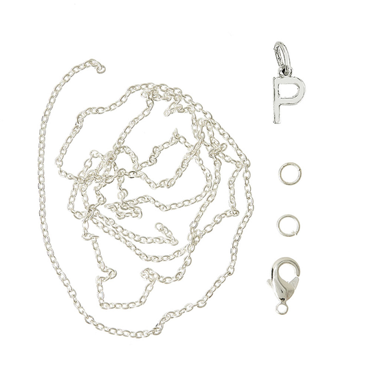 Me&My Box - Pendant Set - Letter - P - 925S silver plated (BOX226067)