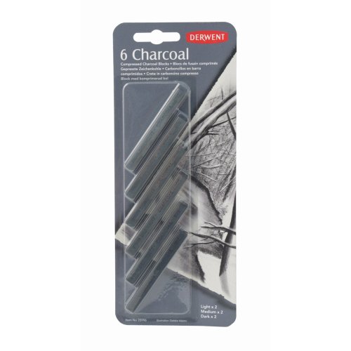 Derwent - Compressed Charcoal Sticks Pack of 6 pcs. (601071)
