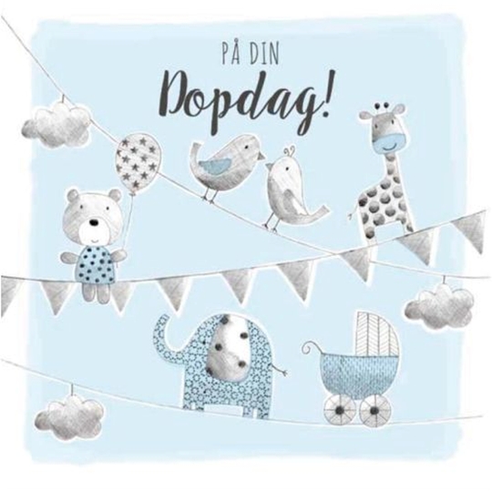 Kastekortti På Din Dopdag! Sininen