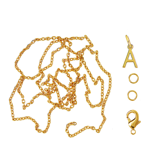 Me&My Box - Pendant Set - Letter - A - 18K gold plated (BOX216053)