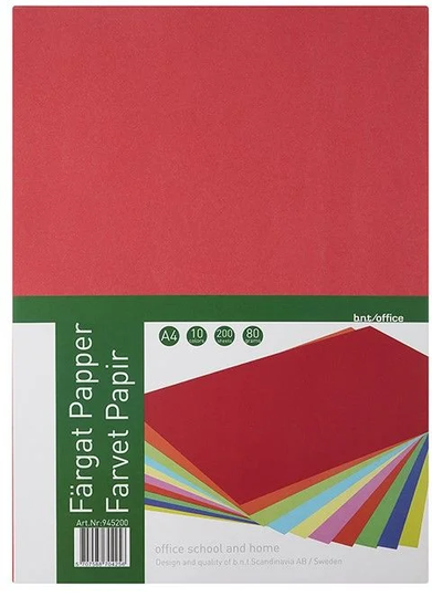 Väripaperipakkaus A4/80 g 200 Arkkia