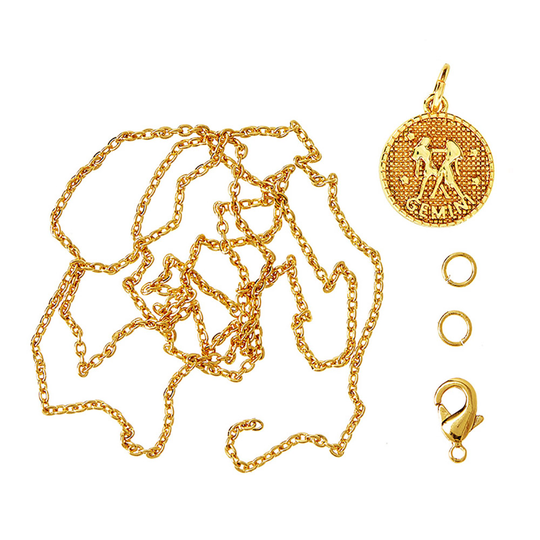 Me&My Box - Pendant Set - Zodiac - Gemini - 18K gold plated (BOX216020)