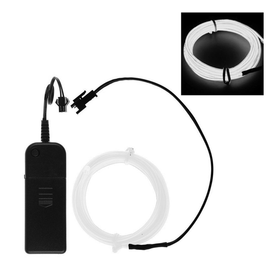 El Wire Paristokäyttöinen LED Nauha - Valkoinen