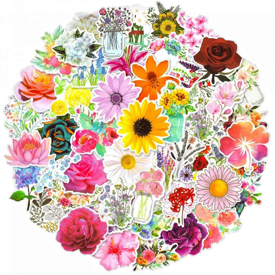 Pakkaus Tarroja - Flowers