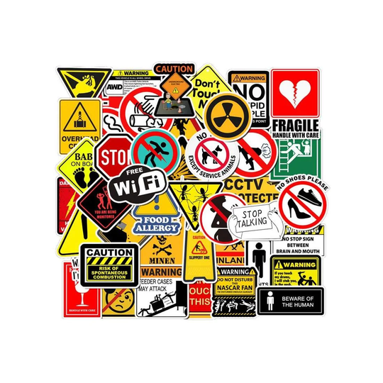 Pakkaus Tarroja - Warning Signs
