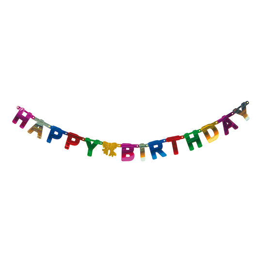 Kirjainviirinauha Happy Birthday Monivärinen Metalli