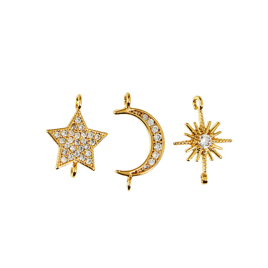 Pendants - Sun Moon Star - 18K gold plated