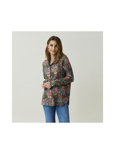 Edith flower print viscose shirt